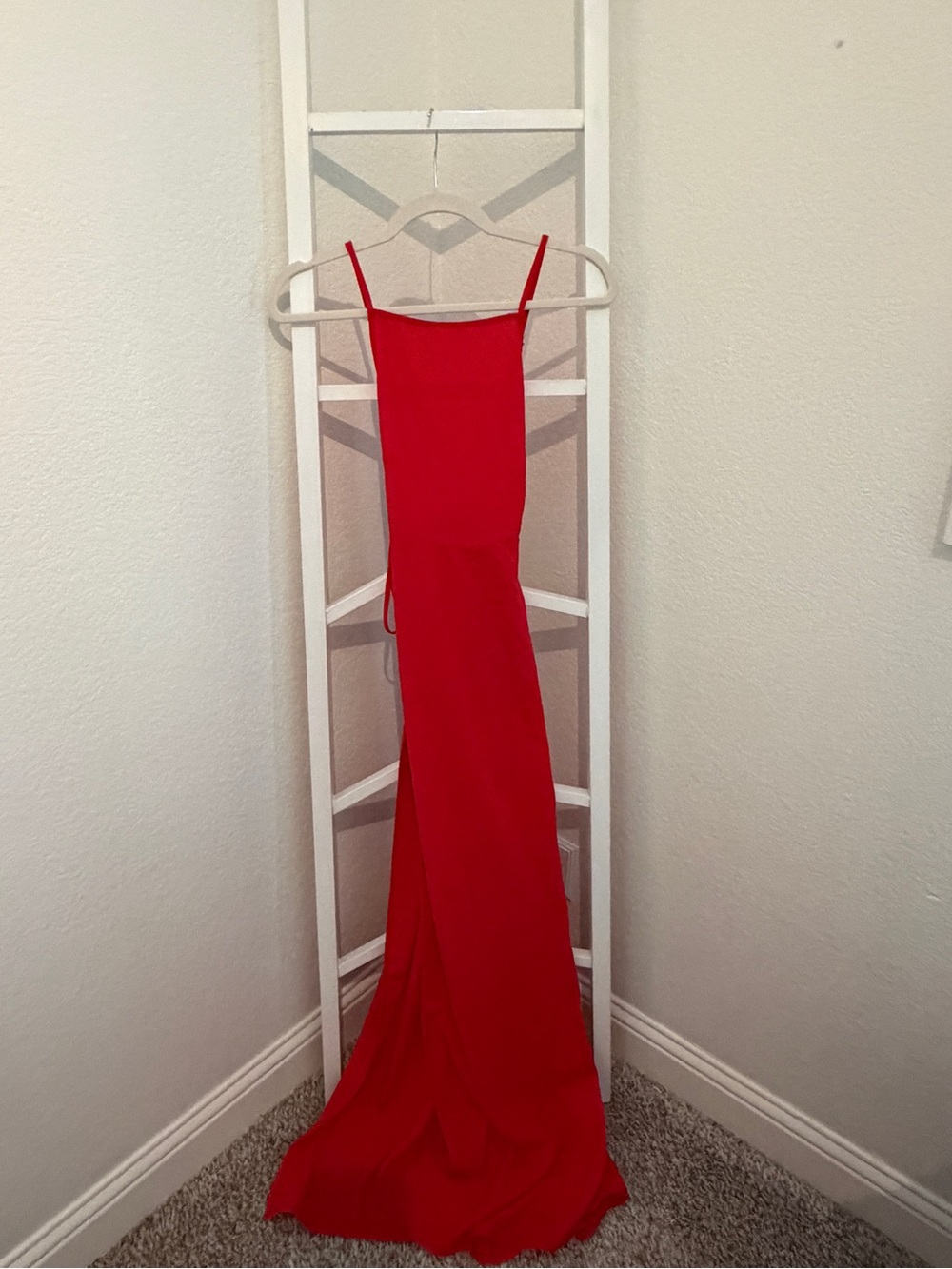 PrettyLittleThing Red Spaghetti-Strap Maxi Dress